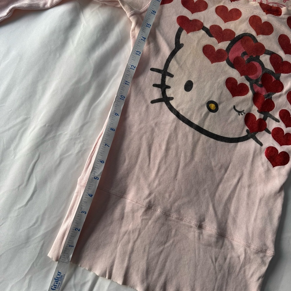 Hello Kitty Pink Thermal Long Sleeve T-Shirt - Picture 6 of 9